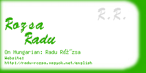 rozsa radu business card